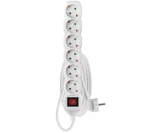 Emos Pailginimo laidas 1,4 m / 6 lizdai / baltas / PVC / 1 mm2