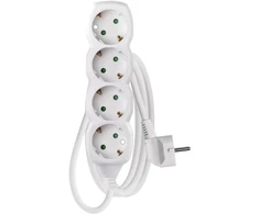 Emos Pailginimo laidas 2 m / 4 lizdai / baltas / PVC / 1 mm2