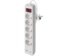 Emos Pailginimo laidas 3 m / 5 lizdai / jungiklis / baltas / 1× USB-A + 1× USB-C / 1,5 mm2