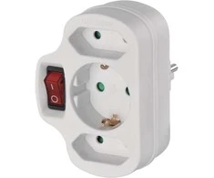Skirstyt.el.lizdui su jung. Emos 230V/10A/2x2.5A baltas