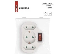 Skirstyt.el.lizdui su jung. Emos 230V/10A/2x2.5A baltas