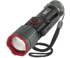 Emos USB įkraunamas LED žibintuvėlis, metalinis, 300 lm, 700 mAh, fokusavimas