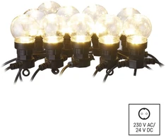 Emos grandinės lemputės 10x 5 LED, 2.25W skaidri, 5m IP44 šilumos balta ZY2053
