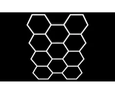 Lubinis šviestuvas MasterLED LED Hexagon šviestuvas garažui 460 W, 6500K, 11 segmentų, 419×301 cm