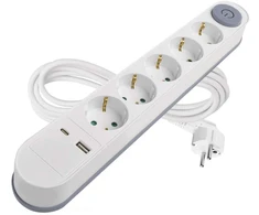 Pailginimo kabelis Emos 5 kontaktų 3 m 1x USB A 1x USB C