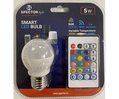 SpectorLight Išmanioji LED lemputė SPECTOR LIGHT, E27, G45, 5W, 480 lm, RGB&amp;DIM, SMART + WiFi+ pultelis
