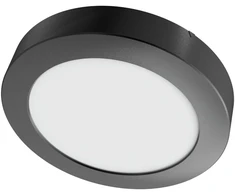 SpectorLight Paviršinė LED panelė SPECTOR LIGHT, 12 W, 4000 K, 1200 lm, apvali f., juodos sp., Ø17 x h3 cm