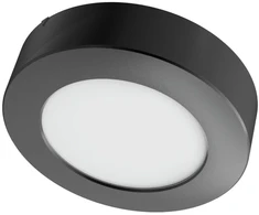 SpectorLight Paviršinė LED panelė SPECTOR LIGHT, 6 W, 4000 K, 520 lm, apvali f., juodos sp., Ø12 x h3 cm