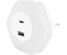 Struhm Naktinė lempa / naktinė lemputė / įkroviklis „Ozil Led Usb A Usb C“