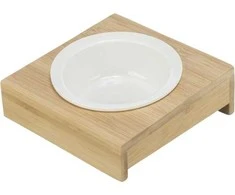 Gyvūnų dubuo, keraminis - Trixie dubuo su laikikliu, keraminis/bambukinis, 0,25 l/ø 12 cm/15 × 5 × 15 cm