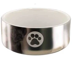 Trixie dubenėlis keramikinė su motywem, 0.3 l/ř 12 cm, sidabrinė ir/balta