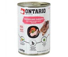 ONTARIO konservai katėms vištiena krevetėmis 400g