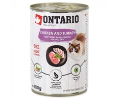 Ontario Cat Can vištiena with kalakutiena and Sea Buckthorn 400g (Vištiena su kalakutiena ir šaltalankiu)