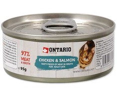 ONTARIO vištienos ir lašišos katėms 95 g