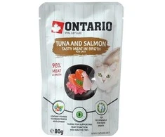 ONTARIO katės maistas tunu ir lašiša, 80 g
