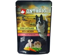 Ontario Kiaulienos kremzlės ir Vištiena sultinyje 100g