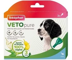Pilieni pret blusām, ērcēm kucēniem - Beaphar Spot on Veto pure, 3 gab
