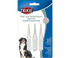 Pilieni pret blusām, ērcēm suņiem : Trixie Spot On flea and tick protection for large dogs, 3×5ml