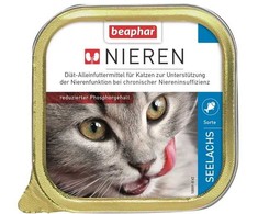 Pilnvērtīga diētiska kaķu barība (pastēte) : Beaphar NIERDIEET SEELACHS 100G .