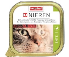 Pilnvērtīga diētiska kaķu barība (pastēte) : Beaphar NIERDIEET ENTE 100G.