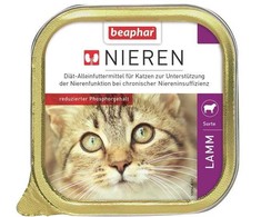 Pilnvērtīga diētiska kaķu barība (pastēte) : Beaphar NIERDIEET LAMM 100g.