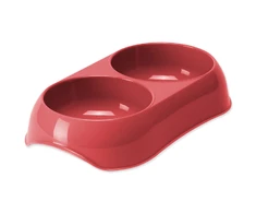 Placek Bļoda dzīvniekiem, plastmasa : Magic Cat Plastic Double Bowl, red,23*13cm