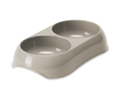 Placek Bļoda dzīvniekiem, plastmasa : Magic Cat Plastic Double Bowl, pilkas,23*13cm