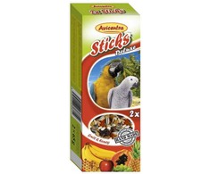 Placek Papildomas lesalas paukščiams - AVICENTRA vaisių lazdelės didelėms papūgoms 2*60gr