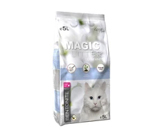 Magic Cat Placek Kačių kraiko dėžės smėlis - "Magic Litter Bentonite Ultra Baltas", 5 l