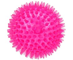 Šunų žaislas - Placek žaislinis šunų fantazijos kamuoliukas švilpiantis rožinis 8 cm