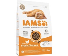 Sausā barība kaķēniem – IAMS CAT KITTEN CHICKEN, 1.5kg