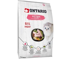 Sausā barība kaķēniem - Ontario Cat Kitten vištiena, 6.5kg