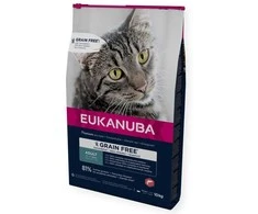 Eukanuba begrūdis sausas maistas katėms su lašiša, 10 kg