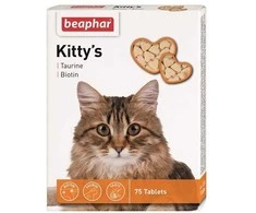 Vitamīnizēta papildbarība - Beaphar KITTY'S + Taurine + Biotin, 75tab