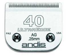 Andis UltraEdge No. 40 chirurginis ašmenys – 0.25mm tikslus plienas, ilgaamžė pjovimo briauna