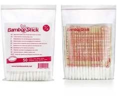 BambooStick S/M Ausų Valymo Lazdelės – Švelnūs Medvilniniai Antgaliai, 50 vnt. mažoms veislėms