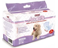 BestBone AssonbiPi Dog Diapers – Vidutinio dydžio, nepralaidūs vienkartiniai vystyklai, 12 vnt. pakuotė