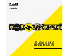 Dashi Ekologiškas Banano formos kačių antkaklis – Pagamintas iš perdirbtų medžiagų, su smagiu banano raštu, lengvas dizainas