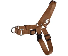 Dashi Solid Front Brown – Norvegiško stiliaus „No-Pull“ šunų antkaklis, didelis, ilgaamžiškas dizainas