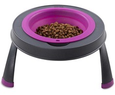 Dexas Popware Sulankstomas paaukštintas lesintuvas 355ml – Sulankstomas paaukštintas dubenėlis, erdvę taupantis fuksijų dizainas