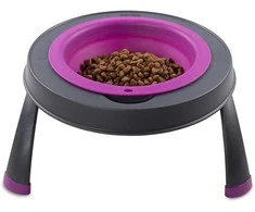 Dexas Popware Sulankstomas paaukštintas lesintuvas 355ml – Sulankstomas paaukštintas dubenėlis, erdvę taupantis fuksijų dizainas