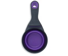 „Dexas“ sulankstomas „KlipScoop“ 3in1 vidutinio dydžio 237ml – sulankstomas maisto kaušelis su maišelio spaustuku, violetinis