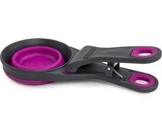 Dexas Sulstomas KlipScoop 3in1 Mažas 118ml – Sulankstomas maisto kaušelis su maišelio spaustuku, fuksijų spalvos