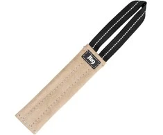 Dvigubas traukimo žaislas su rankena Julius-K9 20cm – Balta, be užpildo, su viena rankena, patvarus treniruočių įrankis