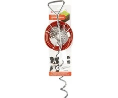 Flamingo Pririšamas Stulpelis 46cm – Metalinis į žemę įsriegiamas kuoliukas su 7.5m plieniniu lynu ir amortizatoriumi