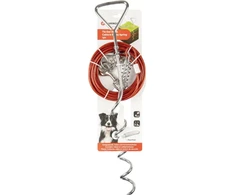 Flamingo Pririšamas Stulpelis 46cm – Metalinis į žemę įsriegiamas kuoliukas su 7.5m plieniniu lynu ir amortizatoriumi