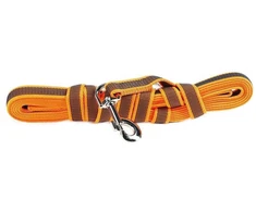 Julius K9 Color &amp; Gray Supergrip pavadėlis – neslystantis oranžinis pavadėlis su patogia rankena, 300cm x 14mm