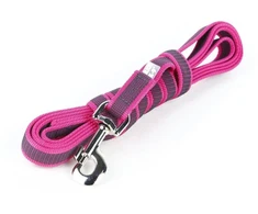 Julius K9 Color &amp; Gray Supergrip pavadėlis su rankena – Rožinis, neslystantis, 300cm x 20mm, patvarus dresavimo pavadėlis