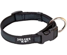 Julius K9 Color &amp; Pilkas antkaklis 2cm – tvirtas, reguliuojamas šunų antkaklis, juodas nailonas