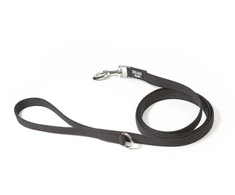 Julius K9 Color&amp;Gray Supergrip Pavadėlis – Neslystanti juoda pavadėlis su D formos žiedu ir paminkštinta rankena, 180cm